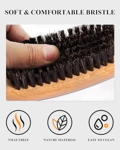 Slick Back Hair Brush for Smoothing Edge Frizz, Tame Flyaways, Sleek Ponytails, Buns - Boar Bristle Hair Brush for Fine/Medium Women & Men Hair, Styling Accessories for Girls & Kids - Image 7
