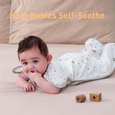 Premium Soft Cotton Swaddle Blanket Sleep Sack Arms Up Design 2 Packs 3-6 Months, Hands Up 3-Way Transitions to Arms-Free Wearable Sleeping Sack Bag for Baby Boys Girls Snug Fit Calms Startle Reflex - Image 8