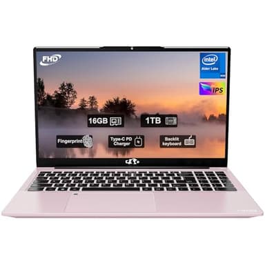 15.6" IPS FHD-Laptop, 16GB RAM 1TB SSD Intel 12 Gen 4 Core N100 (Beat to i3 1115G4 Up to 3.4GHz) Computer, Laptops with Backlit Keyboard Fingerprint laptops for Student and Home WiFi 6 BT 5.2 - Image 1