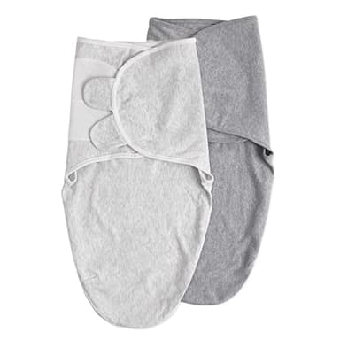Organic Baby Swaddle Sleep Sacks, 2-Pack Swaddles for Newborns Baby Essentials, Infant 0-3 Months, 100% Cotton Soft & Snug Adjustable Wrap Nursery Swaddling Blankets Improves Sleep - Image 1