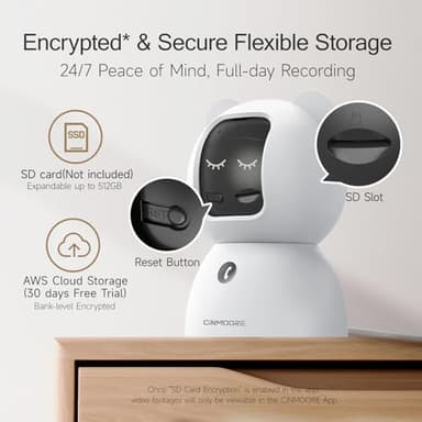 2.5K Security Camera Indoor, Non-Subscription AI Person/Pet/Cry Detection, 4MP Pet/Dog/Cat Camera w/Phone App, Pan Tilt 2.4GHz WiFi Cameras for Home Security, IR Night Vision, Full Duplex 2-Way Audio - Image 6