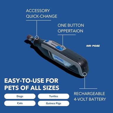 Dremel PawControl 7760-PET Dog Nail Grinder and Trimmer - Cordless & Rechargeable Pet Grooming Tool Kit - Safe for Dogs, Cats, and Small Animals (Amazon Exclusive) - Image 2