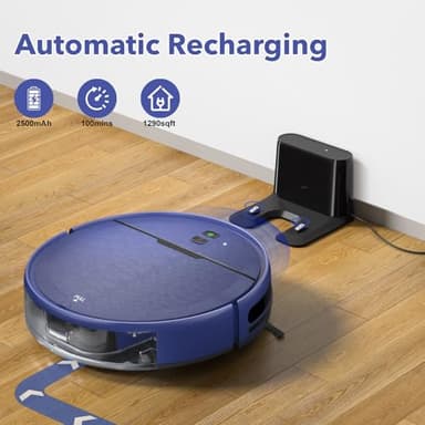 iMartine 2 in 1 Mopping and Vacuuming Robot, Robot Vacuum and Mop Combo Compatible with WiFi/App, Robotic Vacuum Cleaner Self-Charging, Slim, Ideal for Pet Family, Hard Floor, Hair, Low Pile Carpet - Image 7