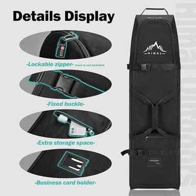Himal Outdoors Soft-Sided Golf Travel Bag with Wheels- Heavy Duty 600D Polyester Oxford Wear-Resistant, Excellent Zipper Universal Size - Image 4