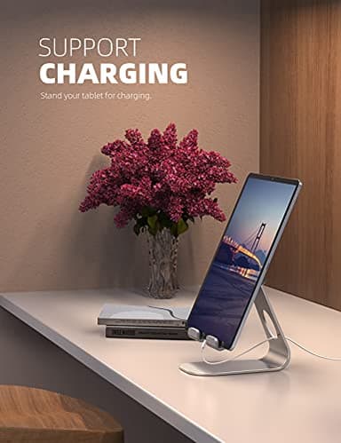 Lamicall Tablet Stand, Adjustable Tablet Holder - Desktop Stand Dock Holder Compatible with 4-13" Tablets Such as iPad Pro 11, 9.7, 10.5, 12.9 Air Mini, Kindle, Tab, iPhone Air 17 Pro Max, Silver - Image 4
