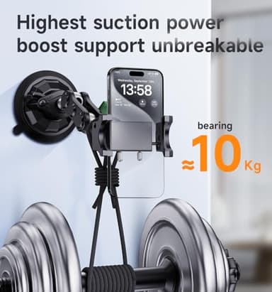 MAGIC JOHN Car Phone Holder, Ultra-Durable Mteal Phone Holders for Your Car, 360° Rotation Cell Phone Car Mount for Windshield, Suction Cup Car Phone Mount for iPhone Samsung All Smartphone - Image 8