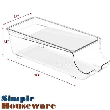 Simple Houseware 2-Pack Front-Loading Beverage Soda Can Organizer Dispenser, Clear - Image 7