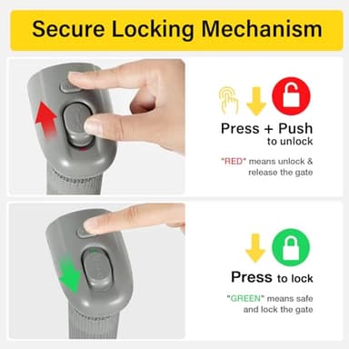 Babepai Retractable Baby Gates for Stairs, Dog Gates for Doorways, Mesh Baby Gate Extends to 54" Wide 34" Tall, Pet Gate Indoor Use for Hallways, Porch, Patio, Outdoor - Gray - Image 7