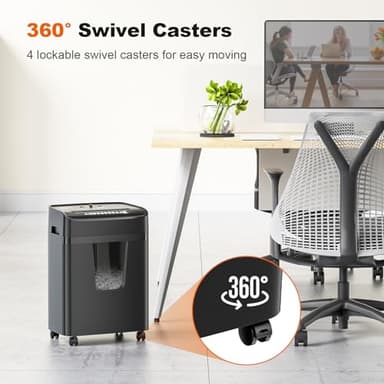 Bonsaii Paper Shredder for Home Office, 12-Sheet Heavy Duty Cross Cut Shredders for Home with 5.5 Gal Pullout Bin, Paper Shredding Machine for Document/CD/Credit Card,P-4 Security(C282-A New Version) - Image 8