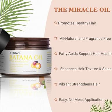 Ktintar 100% Natural Raw Batana Oil for Hair Growth, Unrefined & Organic Dr Sebi Hair Growth Oil From Honduras, Prevents Hair Loss, Eliminates Split Ends 4.23 Fl Oz (Pack of 1) - Image 6