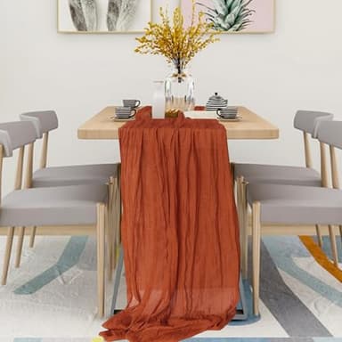 12 Pack Cheesecloth Table Runner, Runner Gauze Boho Wedding Decor Romantic Table Runner for Wedding Birthday Party(35" x 118") (Terracotta) - Image 5