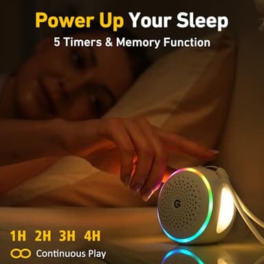 White Noise Machine, Portable with 27 Soothing Sounds for Baby, Adults & Kids Sleep, 5 Timers & 8 Colors Night Light & Rechargeable Battery, Sound Therapy for Travel, Office, Home & Gift - Image 5