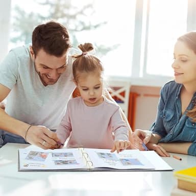 Mublalbum 12x12 Inch Large 3 Ring DIY Scrapbook Photo Album with 40 Plastic Sleeves 80 Pages Linen Cover Folder Binder for Baby Travel Wedding Couple Anniversary and DIY Projects (Black) - Image 7