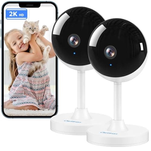 owltron Indoor Security Camera, 2K Cameras for Home Security with Motion Detection, Pet Cam & Baby Monitor with Night Vision, 2.4 GHz WiFi Two-Way Talk, Cloud/SD Storage, Works with Alexa - Image 1