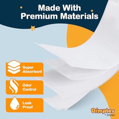 Inspire Dimples Booster Pads, Baby Diaper Doubler with Adhesive for Secure Fit | 1 Size Fits All Diapers | Boosts Absorbency No More leaks 22 Count - Image 5