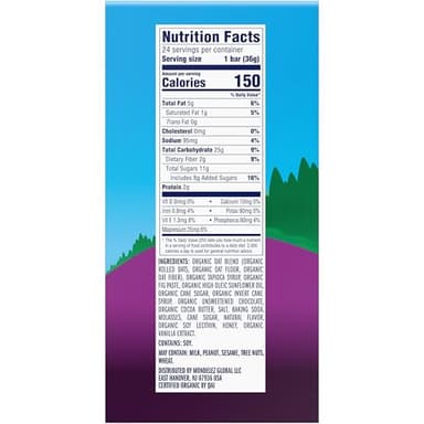 Zbar - Chocolate Chip - Soft-Baked Energy Snack Bars - Non-GMO - 12g Whole Grains - USDA Organic Granola Bars (24 Pack) - Image 3