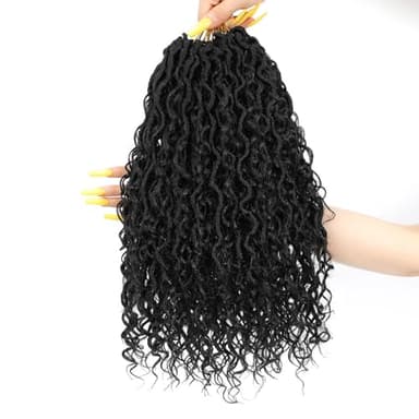 Col Bling Goddess Locs Crochet Hair 14 Inch, 8 Packs Faux Locs Crochet Hair Pre Looped for Women, Boho Crochet Locs with Curly Ends (14 Inch 1#) - Image 7