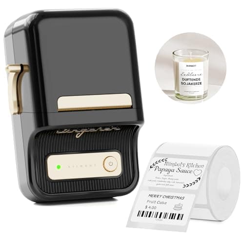 NIIMBOT B21 Inkless Label Maker, Portable Thermal Label Printer for Clothing, Address, Business, Compatible with iOS & Android, with 1 Pack 50x30mm White Label, Black - Image 1