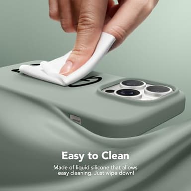 GONEZ Magnetic for iPhone 13 Pro Max Case, Compatible with MagSafe, [Screen Protector + Camera Lens Protector], Silicone Shockproof Anti-Scratch Protective Phone Case 6.7 inch, Calke Green - Image 5