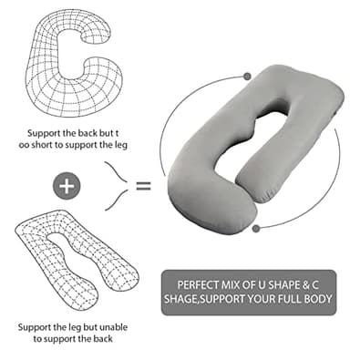 BATTOP Pregnancy Pillows for Sleeping,Full Body Maternity Pillow with Cooling Cover,Support for Back,HIPS,Legs,Belly for Pregnant Women,Pregnancy Must Haves - Image 6