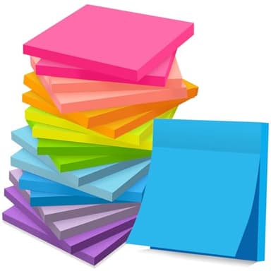 (18 Pads) Sticky Notes 3x3 inch, Self-Stick Pads Bright Colors Sticky Note, Recyclable, Easy to Post for Home, Office, Notebook - Image 1
