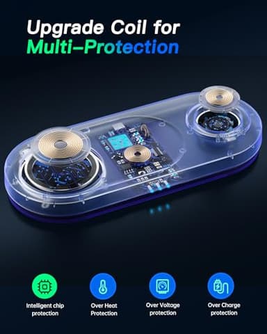 Upgraded 3 in 1 Wireless Charging Station for Apple Devices, Faster Mag-Safe Charger Stand, Magnetic Charger Station for iPhone 17/16/15/14/13/12 & AirPods Pro & Apple Watch Series (Sapphire Blue) - Image 4