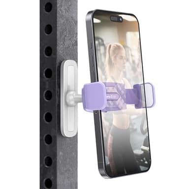 APPS2Car Gym Magnetic Phone Holder, 360 Adjustable, Compatible with 4.7-6.5" Smartphones, Alloy Base and Joint, Gym Accessories for Women, Purple - Image 1