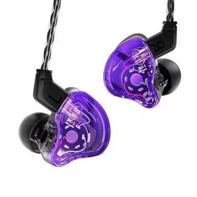 CCZ Melody in ear Monitor Headphones, hifi 1DD 1BA Drivers iem Earphones, Wired Earbuds with Crisp Clear Sound, 3.5mm Corded Earbuds for Singers Musicians Drummer Studio (Purple, without microphone) - Image 1