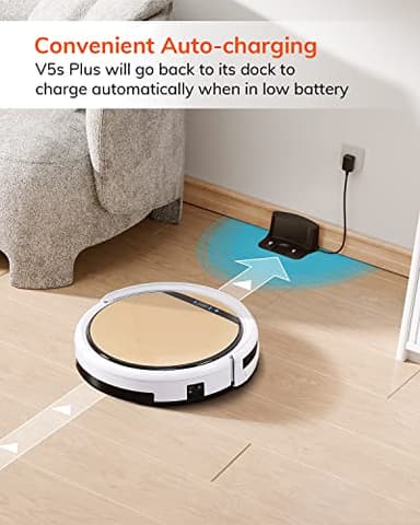ILIFE V5s Plus Robot Vacuum and Mop Combo with Wi-Fi/App/Alexa, Automatic Self-Charging Robotic Vacuum Cleaner, Slim and Quiet, Cleans Hard Floors Carpets and Pet Hair (V5s Pro Upgrade Version) - Image 6