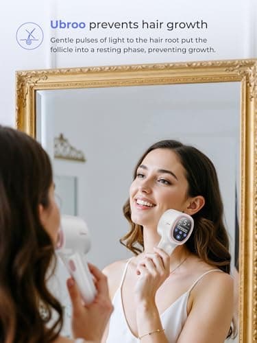 Ubroo Laser Hair Removal for Women & Men, 45°F Ice-Cooling Contact, Safe & Virtually Painless Alternative to Salon IPL Hair Removal Device, Long-Lasting Hair Removal from Home - Image 3
