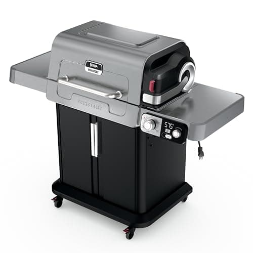 Ninja FlexFlame, Grill and Smoker, Electric and Propane Grill, Roaster, BBQ Grill, 5-in-1 Cooking System, 3 Burner, Digital Control, Outdoor Cooking, Griddle, Pizza Maker, Stainless Steel, PG301 - Image 1