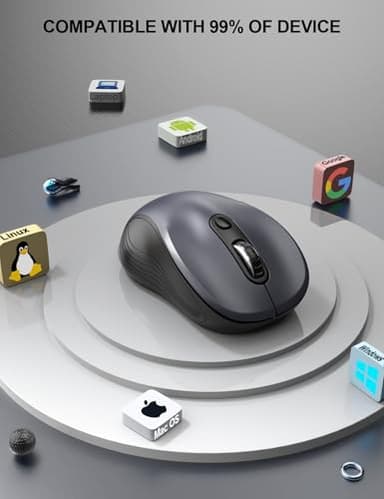 Trueque Wireless Mouse for Laptop, 2.4GHz Ergonomic Computer Mouse with Back & Forward Buttons, 3 Adjustable DPI Levels, 6 Buttons, Optical USB Cordless Mice for Windows PC (Gray, 1 Pack) - Image 9