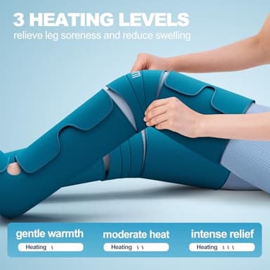 Professional Air Compression Leg Massager with Heat - Ideal Christmas, Mother's Day & Father's Day Gifts for Women, Men, Dad & Mom from Daughter or Son - Pain Relief for Foot, Calf, Knee & Thigh - Image 4