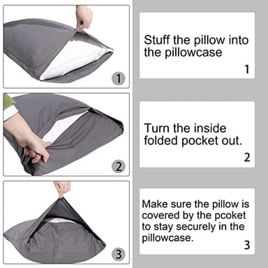 NTBAY Queen Pillowcase Set - 4 Pack Brushed Microfiber 20x30 Pillowcases - Soft, Wrinkle-Free, Fade-Resistant, Stain-Resistant, Black Pillowcases with Envelope Closure - 20x30 Inches, Black - Image 7