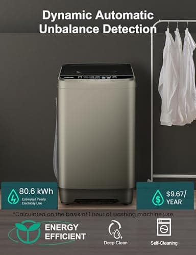 Portable Washing Machine - 2.0 Cu.ft Portable Washer Full-Automatic With LED Display, Compact Washer Ideal for Apartments, Homes, and Dorms, 10 Wash Cycles, Low Noise, IPX4 - Image 3