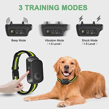 Rechargeable Dog Bark Collar with Beep Vibration and Shock,Anti Barking Collar for Small Medium Large Dogs, Humane Dog Training Device with 5 Adjustable Sensitivity Levels - Image 2