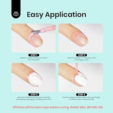 beetles Liquid Latex for Nails 30ml Latex Liquid Nail Peel off Cuticle Guard for Nail Polish with Plastic Nail Care Stick White Pink Liquid Latex Barrier Protecto - Image 7
