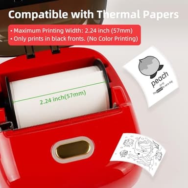 ORGSTA Sticker Printer PrintPods Mini Printer Bluetooth Portable Sticker Maker with 1 Roll Paper Thermal Inkless Label Maker Machine Impresora Portátil Instant Print for Notes, Journal, DIY, Gift - Image 4