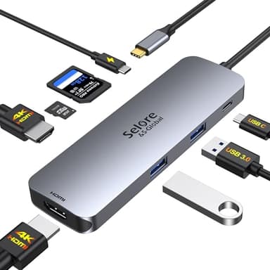 USB C Docking Station Dual HDMI Monitor, USB C to Dual HDMI Adapter with 2HDMI Ports, PD Charging, SD/TF, USB A&C 3.0 Ports, Laptop Docking Station for Dell XPS/HP/Lenovo/Surface/Yoga etc - Image 7