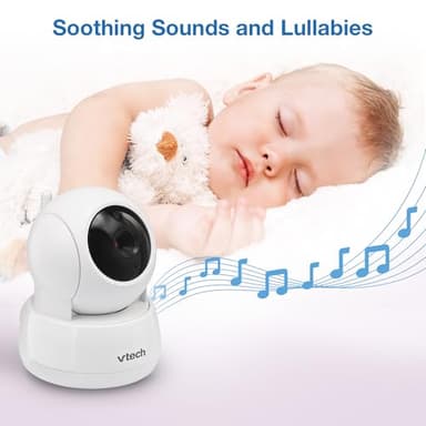 VTech Video Baby Monitor with 5" LCD Screen, Up to 17Hrs Video & 31Hrs Audio Battery Life, Night Vision, 1000ft Range, Pan-Tilt-Zoom, Lullabies, Soothing Sounds, Temperature Sensor, No WiFi: 924W - Image 11