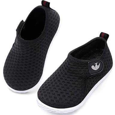 Toddler Water Shoes Quick Dry Non-Slip Water Barefoot Sports Swim Shoes for Kids Boys Girls Black 18-24 Months Infant - Image 2