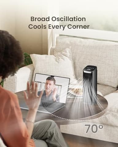 Fan for Bedroom, 13" Tower Fan with Remote, 4 Modes 4 Speeds Max 24ft/s, 70° Oscillating Desk Fan, 12H Timer Portable Fans, Cooling Fans for Office, Home - Image 6