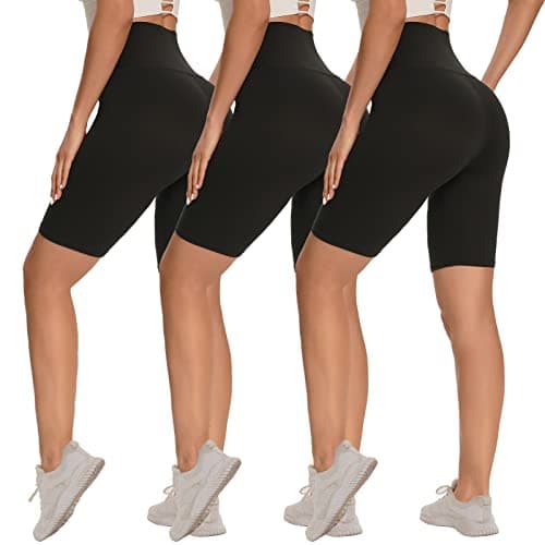 Syrinx 3 Pack Biker Shorts for Women – 8"/5"/3" High Waisted Tummy Control Workout Yoga Running Athletic Shorts - Image 1