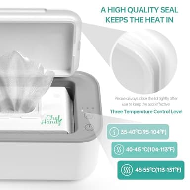 Baby Wipe Warmer, Wipe Warmer and Baby Wet Wipes Dispenser, Smart Precise Temperature Control Large Capacity Evenly Overall Heating Silence, Wipes Warmer for Babies Portable Wipe Warmer (White) - Image 7