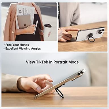 Syncwire Cell Phone Ring Holder Stand, 360 ° Rotation Finger Ring Kickstand Polished Metal Phone Grip Compatible with iPhone, Samsung, LG, Sony - Image 5