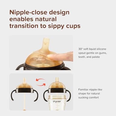 Thyseed PPSU Weighted Straw Cup with Handles Toddlers Transition Bottles to Sippy Cups No Spill Learner Milk Water Baby Bottle Soft Silicone Spout Dishwasher Safe BPA Free 6+ Months 10oz/300mL 1 Pack - Image 9