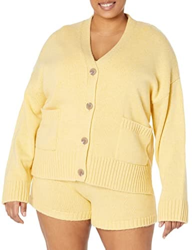 The Drop Women's Brigitte Cotton Blend Chunky Cardigan, Butter, M - Image 7