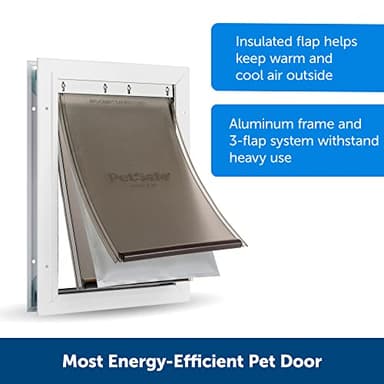PetSafe Extreme Weather Aluminum Pet Door - Energy-Saving Thermal Barrier Pet Flap with Slide-in Door Locking & Secure Flap Cover - for Dogs Up to 100 lb - Large - Image 2