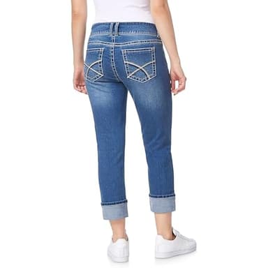WallFlower Women's Luscious Curvy 23.5'' Crop Mid-Rise Insta Stretch Juniors (Standard and Plus), Christie, 7 - Image 2