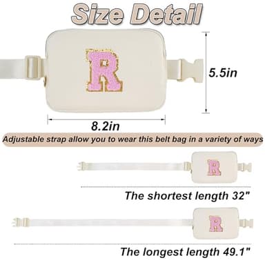 Uygafly Personalized Anniversary Wife's Birthday Gifts,Mothers Day Gifts for Women Wife,Wife Gifts from Husband,Cool Birthday Gifts for Wife,Belt Bag Waist Packs for Women Girls | Cream,R - Image 5